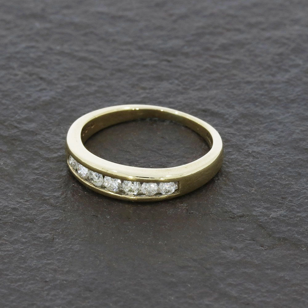 Pre Owned 9ct Yellow Gold 0.33cts Diamond Half Eternity Ring