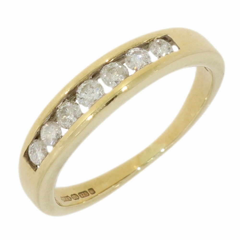 Pre Owned 9ct Yellow Gold 0.33cts Diamond Half Eternity Ring