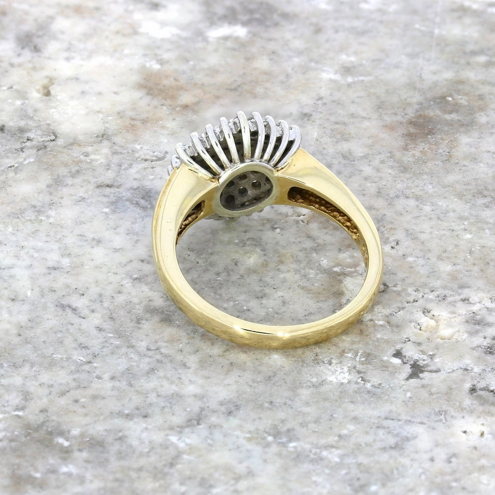 Pre Owned 9ct Yellow Gold 0.35cts Diamond Cluster Ring