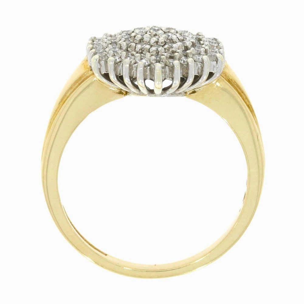 Pre Owned 9ct Yellow Gold 0.35cts Diamond Cluster Ring