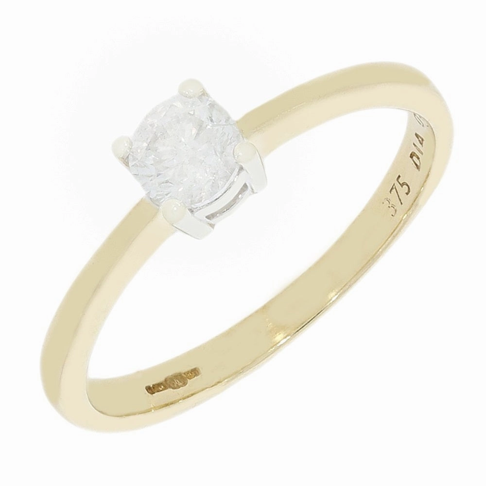 Pre Owned 9ct Yellow Gold Diamond Solitaire Ring