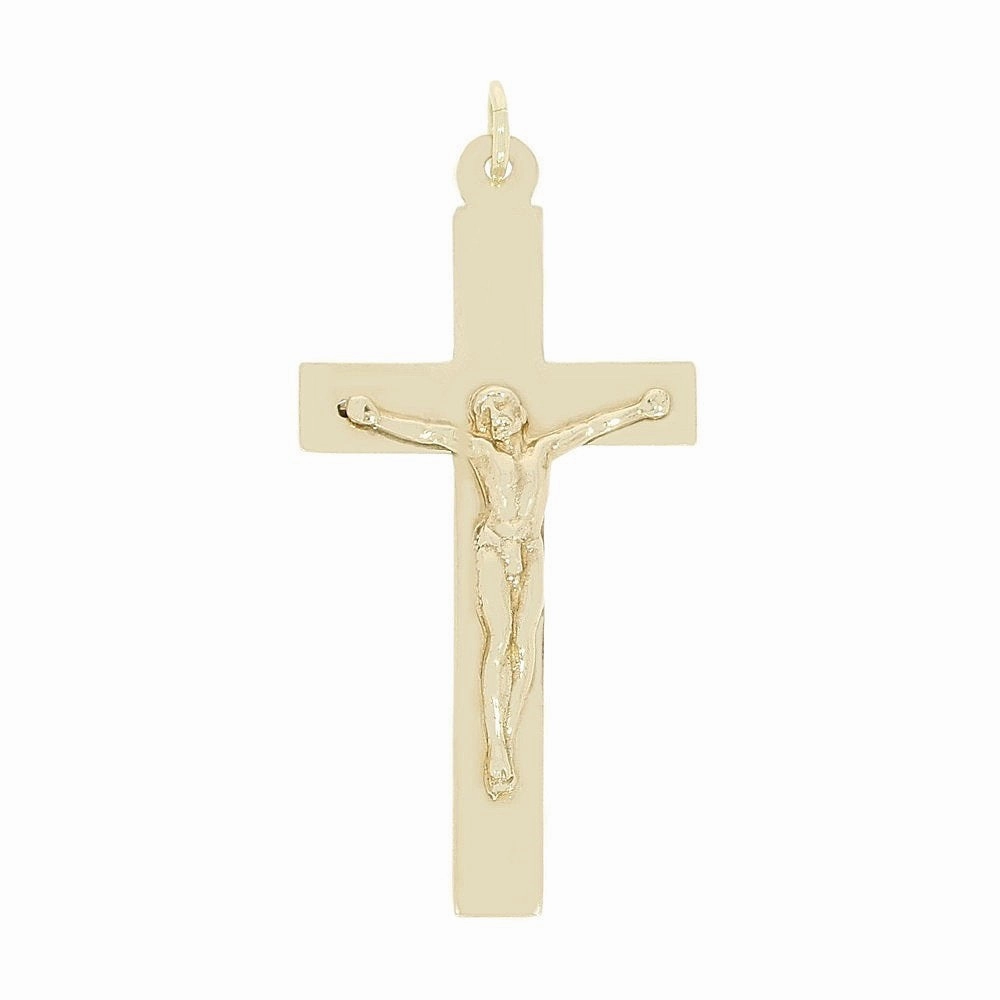 Pre Owned 9ct Yellow Gold Large Crucifix Cross Pendant