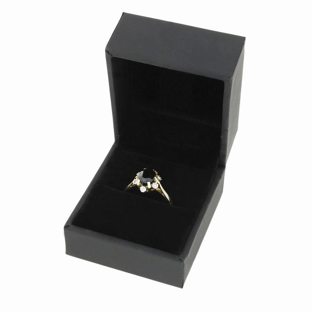 Pre Owned 9ct Yellow Gold Sapphire and Diamond Cluster Ring