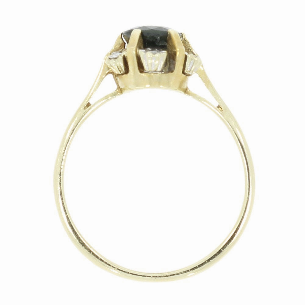 Pre Owned 9ct Yellow Gold Sapphire and Diamond Cluster Ring