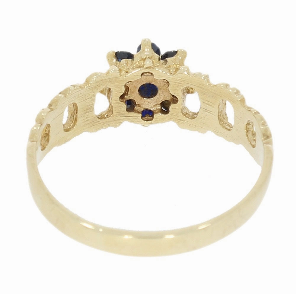 Pre Owned 9ct Yellow Gold Sapphire Cluster Ring
