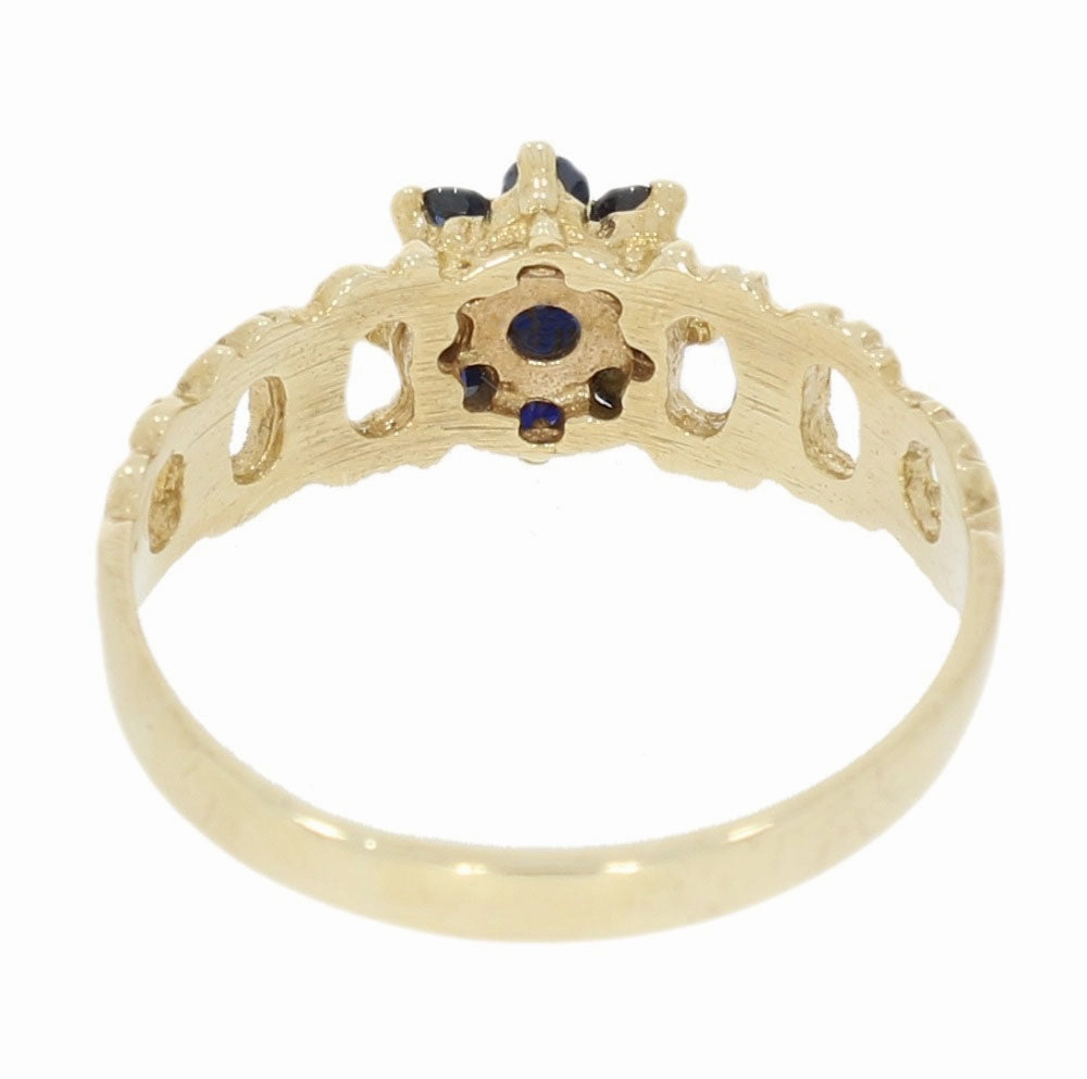 Pre Owned 9ct Yellow Gold Sapphire Cluster Ring
