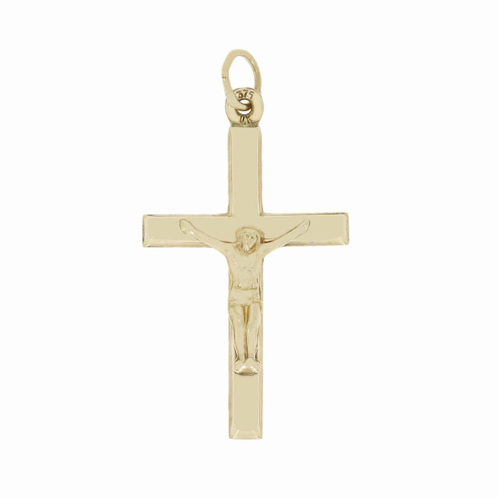 Pre Owned 9ct Yellow Gold Small Crucifix Cross Pendant