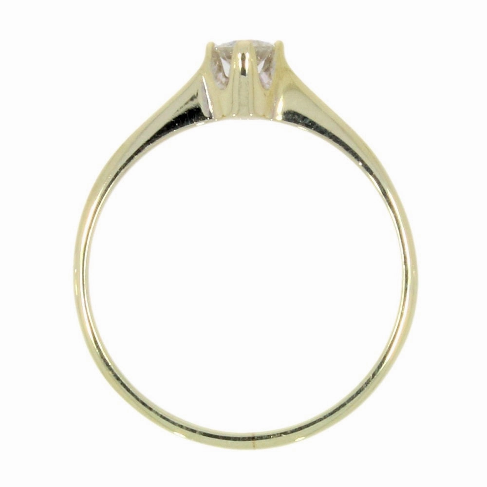 Pre Owned 9ct Yellow Gold Solitaire 0.15ct Diamond Ring