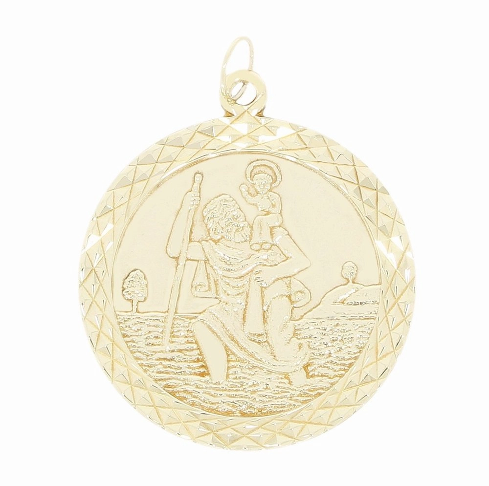 Pre Owned 9ct Yellow Gold St Christophers Pendant