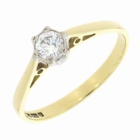 Pre Owned Ladies 18ct Yellow Gold 0.20cts Diamond Solitaire Ring