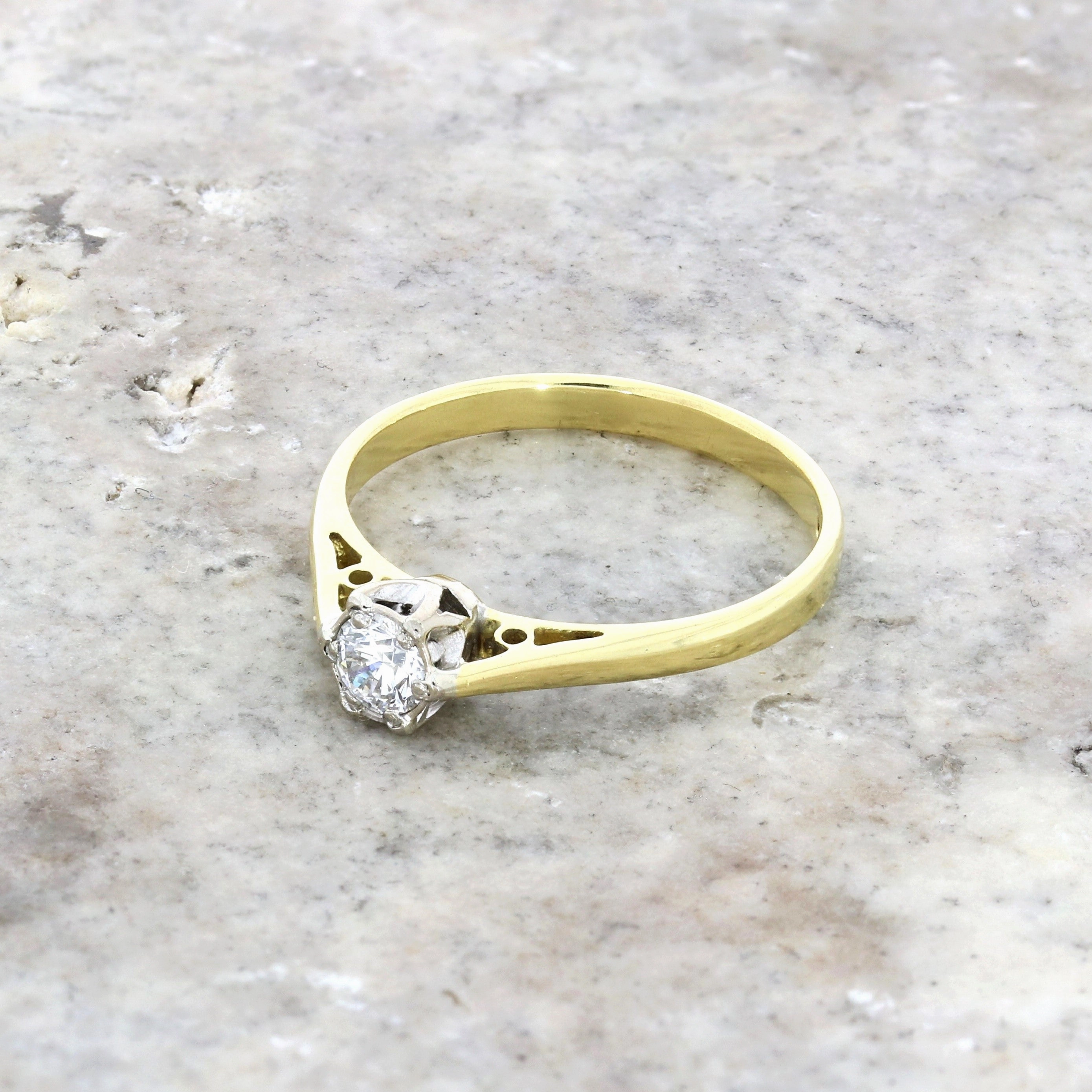 Pre Owned Ladies 18ct Yellow Gold 0.20cts Diamond Solitaire Ring