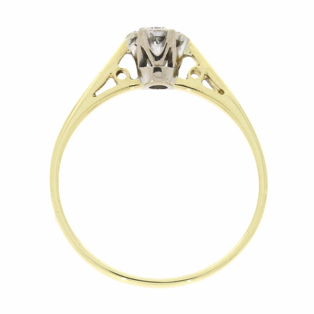 Pre Owned Ladies 18ct Yellow Gold 0.20cts Diamond Solitaire Ring