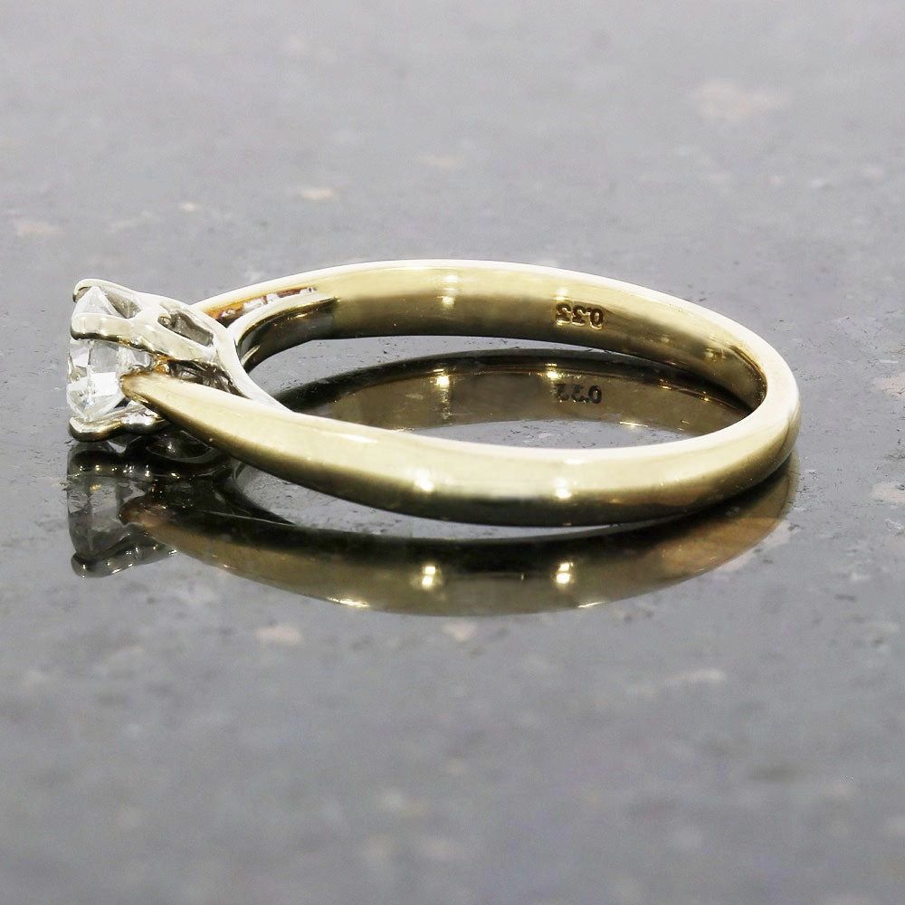 Pre Owned Ladies 9ct Yellow Gold Diamond Solitaire Ring