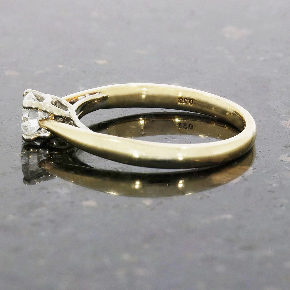 Pre Owned Ladies 9ct Yellow Gold Diamond Solitaire Ring