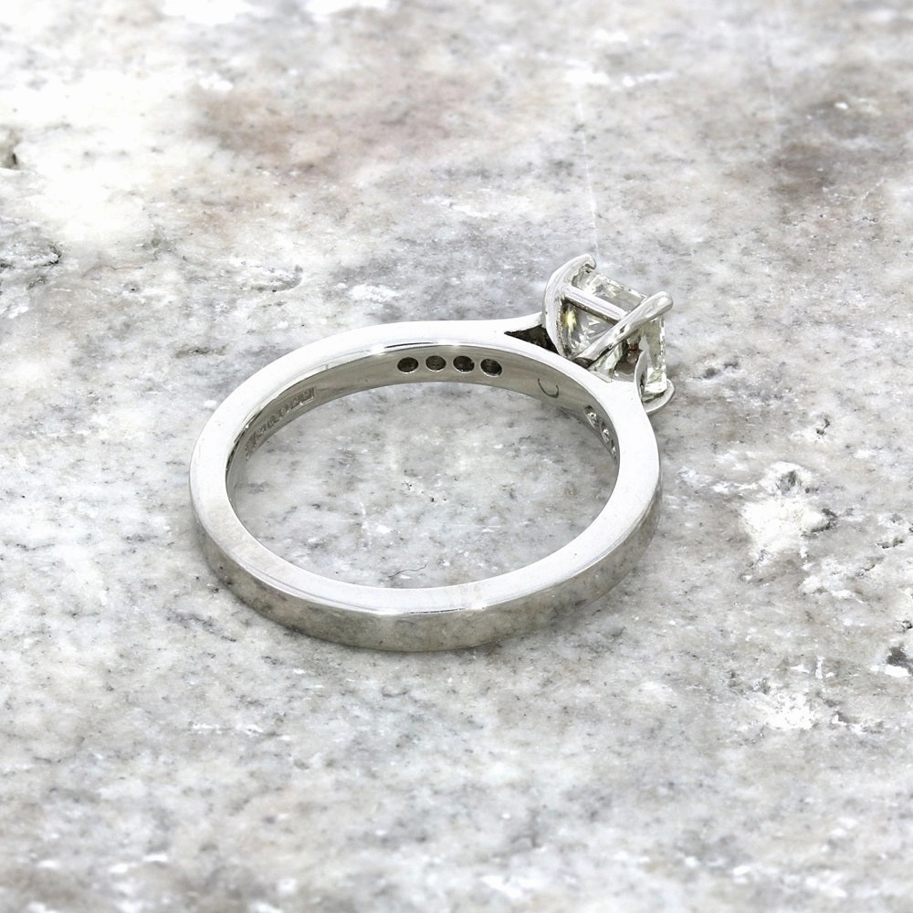 Pre Owned Palladium 1.05cts Princess Cut Diamond Solitaire Ring