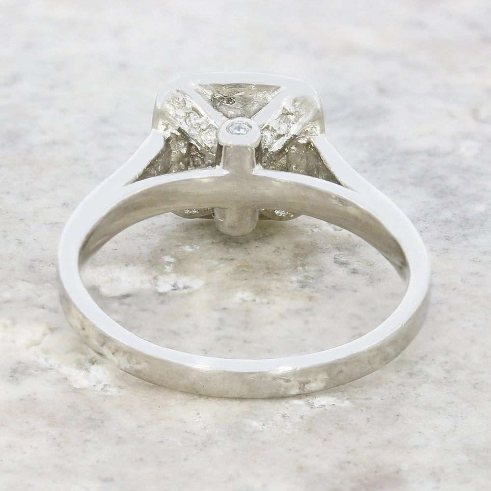 Pre Owned Platinum 0.50cts Diamond Princess Halo Ring