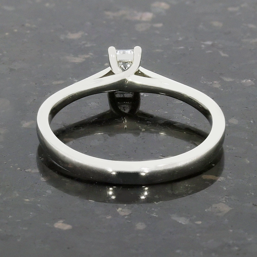 Pre Owned Platinum Emerald Cut Diamond Solitaire Ring