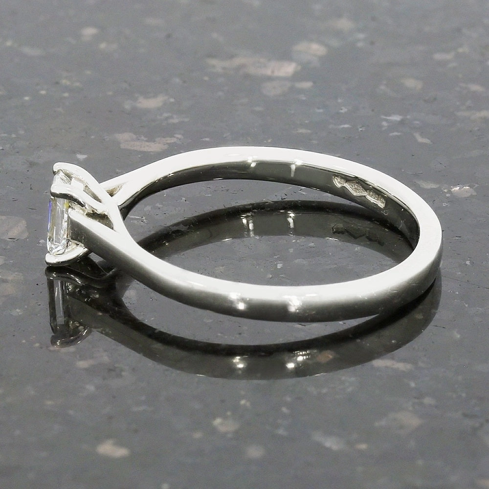Pre Owned Platinum Emerald Cut Diamond Solitaire Ring