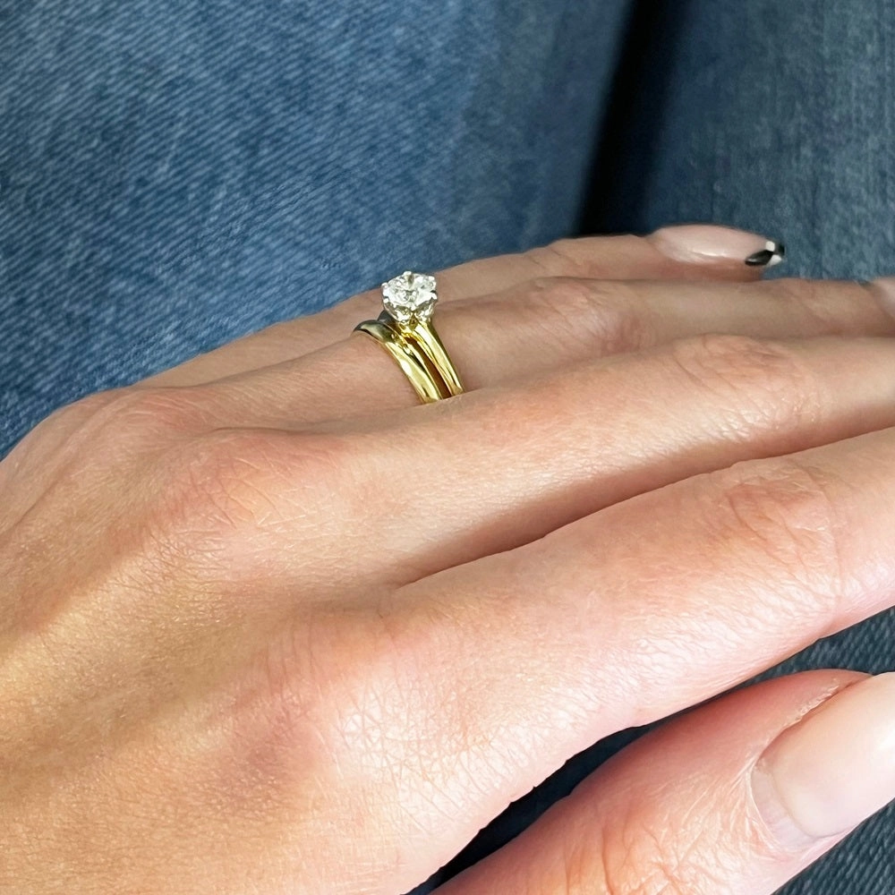 Pre Owned Tiffany and Co 18ct Yellow Gold Diamond Solitaire Ring Set