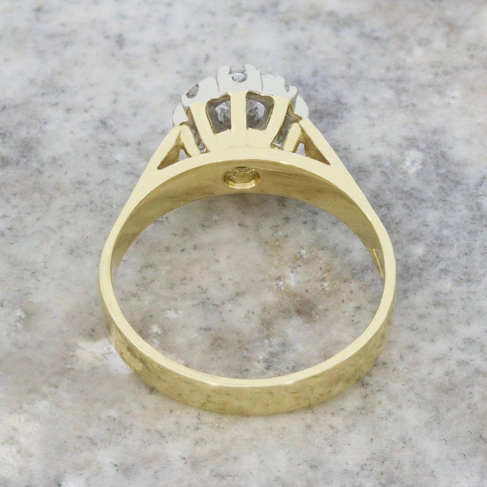Pre Owned Vintage Style 18ct Yellow Gold Diamond Cluster Ring