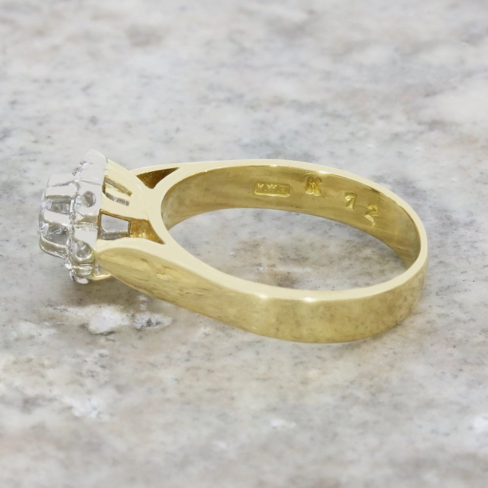 Pre Owned Vintage Style 18ct Yellow Gold Diamond Cluster Ring