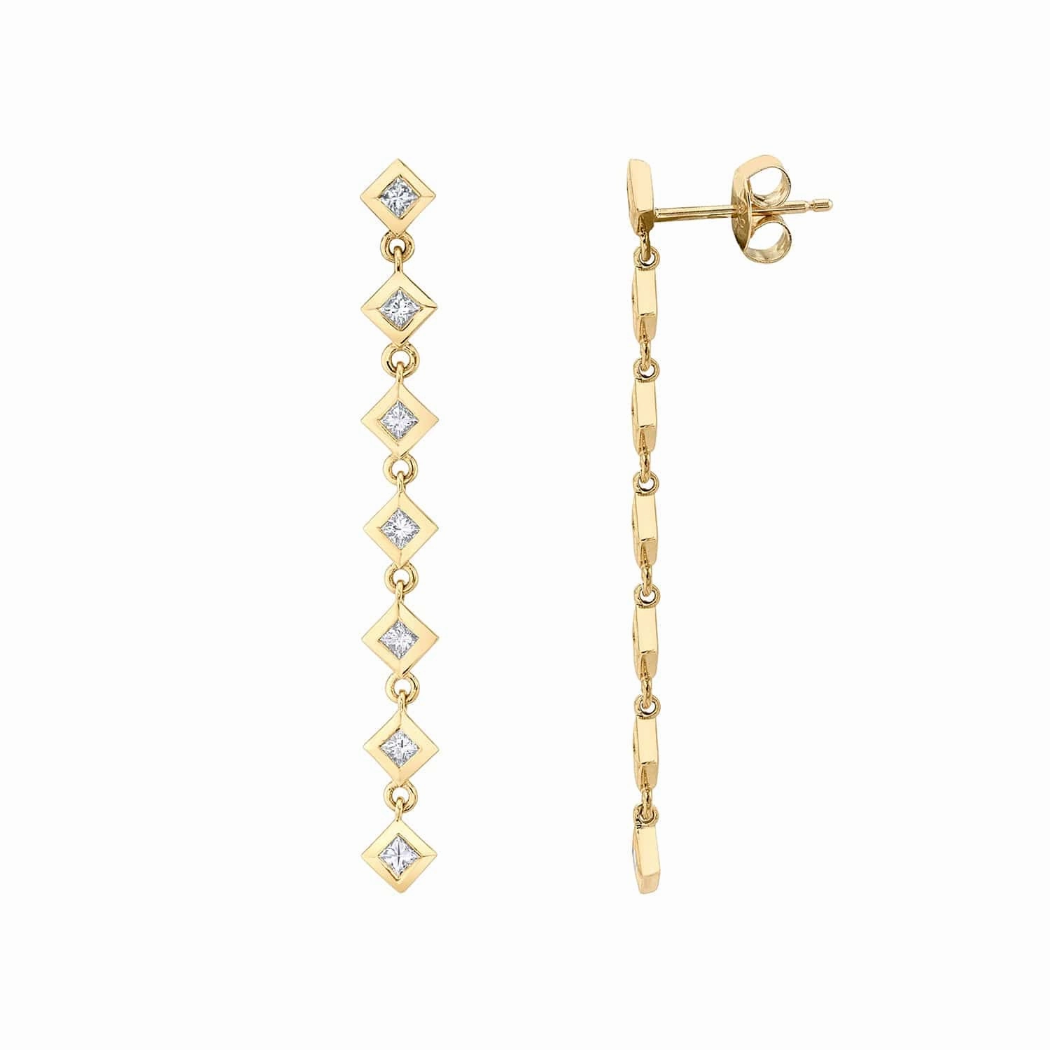 Princess Bezel Tennis Earrings ER415YG