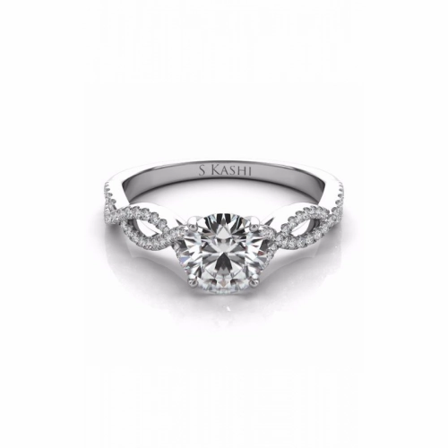 S Kashi & Sons Criss Cross Engagement Ring EN7325-1WG