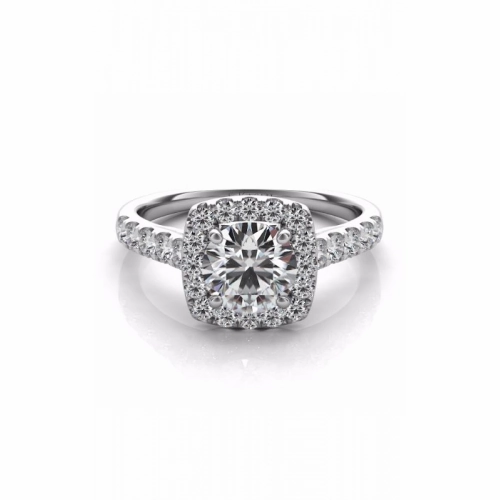 S Kashi & Sons Halo - Cushion Engagement Ring EN7452-1WG