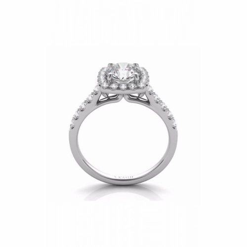 S Kashi & Sons Halo - Cushion Engagement Ring EN7452-1WG
