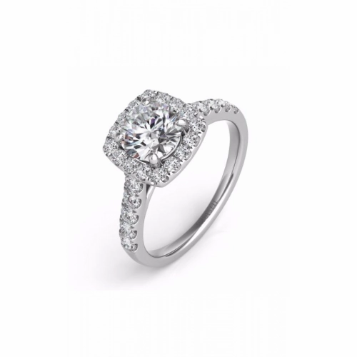 S Kashi & Sons Halo - Cushion Engagement Ring EN7452-1WG