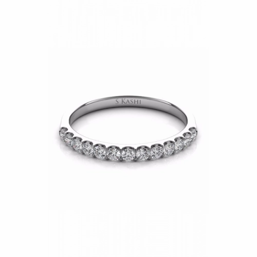 S Kashi & Sons Prong Set Wedding Band EN6593-BWG
