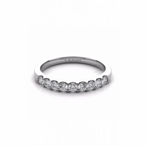 S Kashi & Sons Prong Set Wedding Band EN6637-BWG