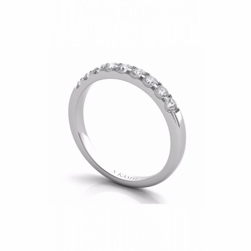 S Kashi & Sons Prong Set Wedding Band EN6637-BWG