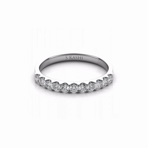 S Kashi & Sons Prong Set Wedding Band EN6708-BWG