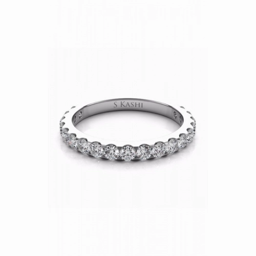 S Kashi & Sons Prong Set Wedding Band EN7006-BWG