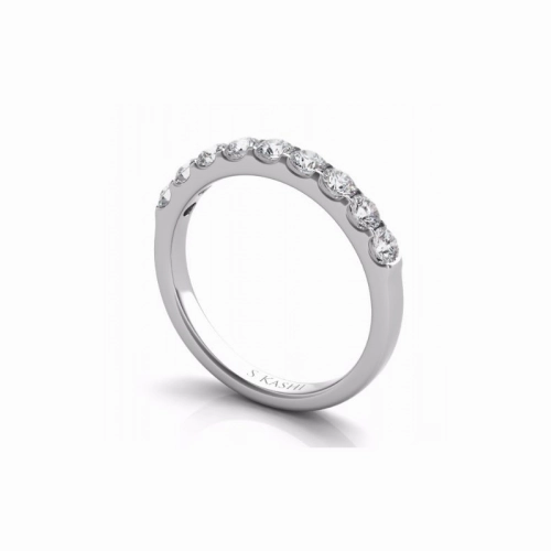 S Kashi & Sons Prong Set Wedding Band EN7164-BWG