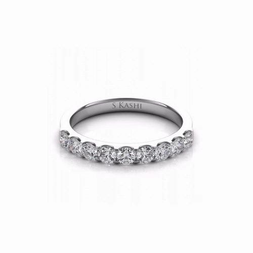 S Kashi & Sons Prong Set Wedding Band EN7164-BWG