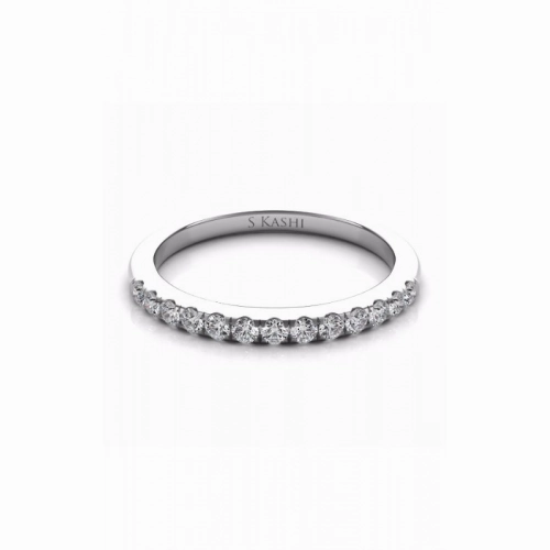 S Kashi & Sons Prong Set Wedding Band EN7195-BWG