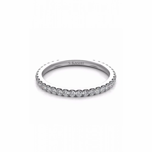 S Kashi & Sons Prong Set Wedding Band EN7285-BWG