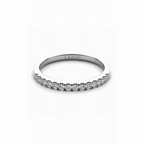 S Kashi & Sons Prong Set Wedding Band EN7452-BWG