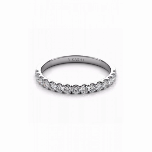 S Kashi & Sons Prong Set Wedding Band EN7486-BWG