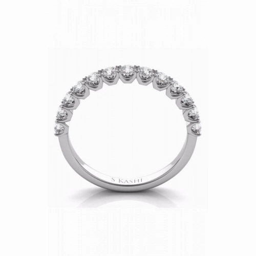 S Kashi & Sons Prong Set Wedding Band EN7637-BWG