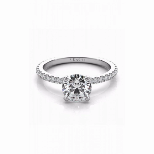 S Kashi & Sons Side Stone - Prong Set Engagement Ring EN7285WG