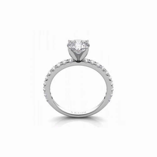 S Kashi & Sons Side Stone - Prong Set Engagement Ring EN7581WG