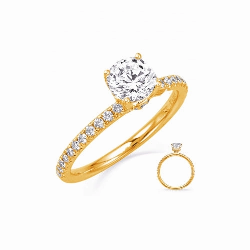S Kashi & Sons Side Stone - Prong Set Engagement Ring EN8335-1YG