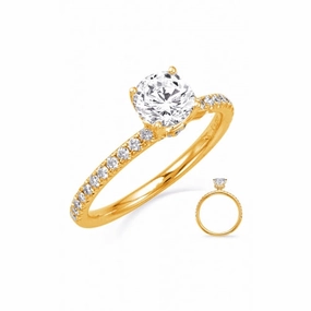 S Kashi & Sons Side Stone - Prong Set Engagement Ring EN8335-1YG
