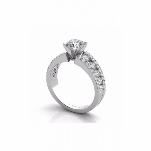 S Kashi & Sons Side Stone Engagement Ring EN7008WG