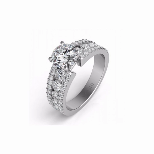 S Kashi & Sons Side Stone Engagement Ring EN7008WG