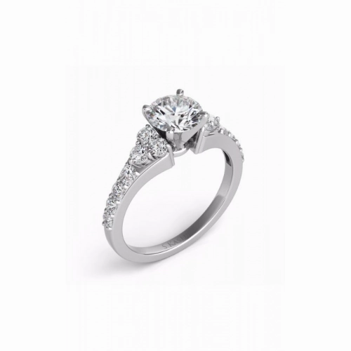 S Kashi & Sons Side Stone Engagement Ring EN7154WG