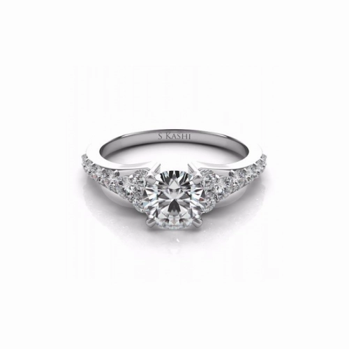 S Kashi & Sons Side Stone Engagement Ring EN7154WG